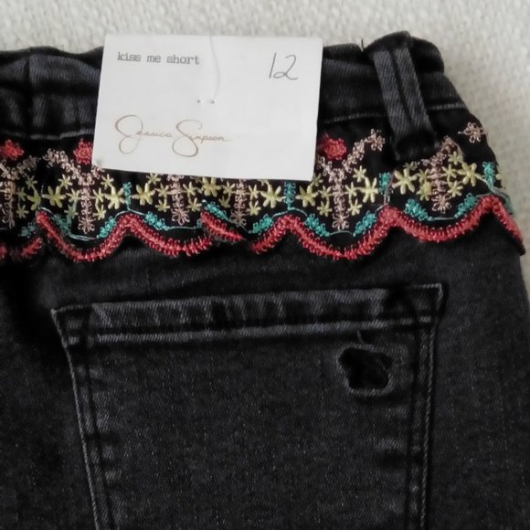 Jessica Simpson Kiss Me Rhinestone Studded Shorts - Picture 1 of 8